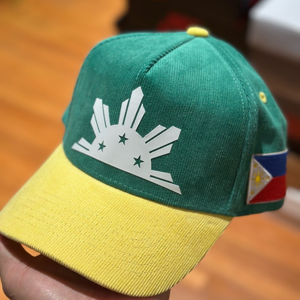 Vibrant Green and Yellow Sunburst Hat